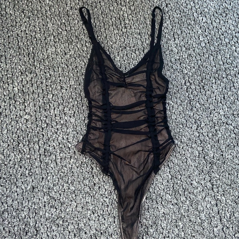 Out From Under Raine Ruched Mesh Bodysuit - Picture 5 of 6